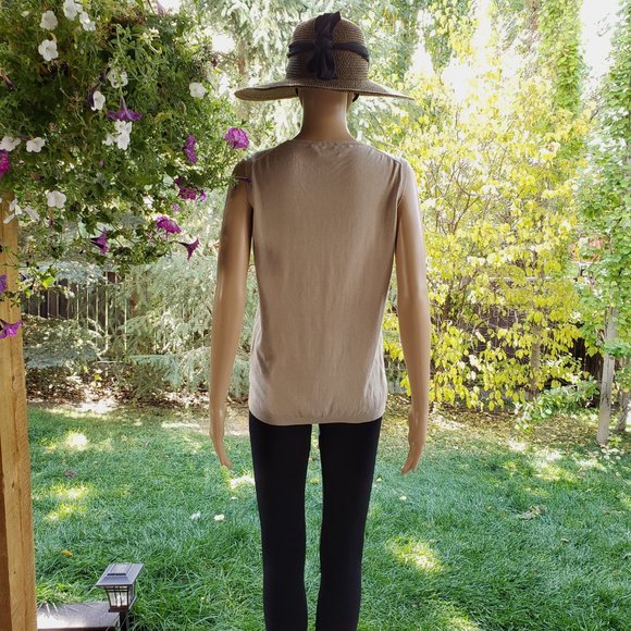 FACONNABLE, Silk/cashmere sleeveless beige colour vest - Picture 7 of 13